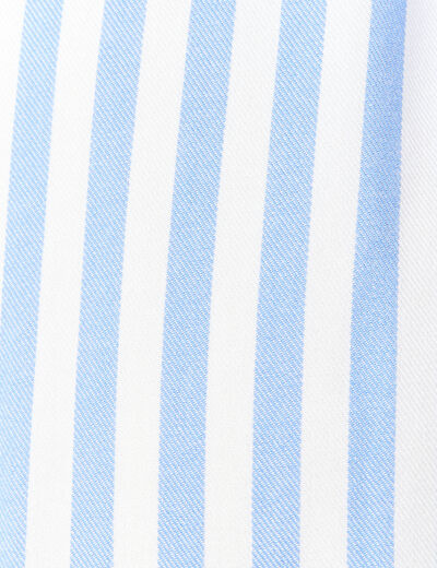 Robe longue évasée ceinturée bleu ciel femme