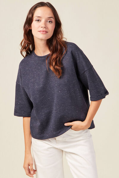 T-shirt à manches courtes gris foncé femme