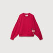 Sweat droit col rond manches longues rouge clair femme
