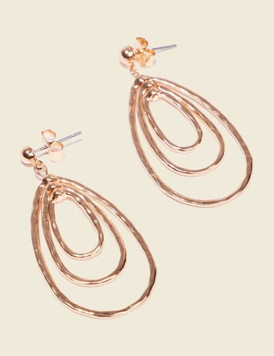 Boucles d'oreilles pendantes couleur or femme