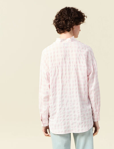 Chemise manches longues rose clair femme