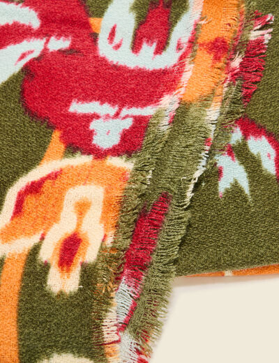 &Eacute;charpe &agrave; motif vert kaki femme