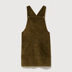 Robe sans manches en velours vert olive femme