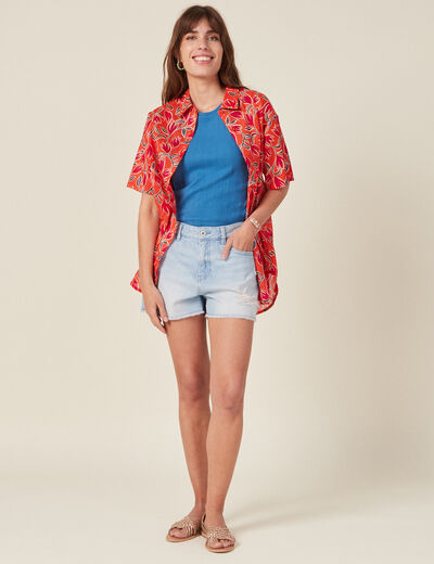 Chemise éco-responsable orange femme