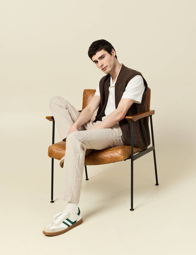 Polo manches courtes ecru homme