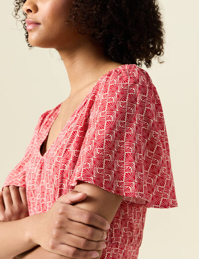 Robe longue éco-responsable rouge femme