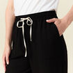 Pantalon droit à coulisse noir femme