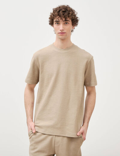 T-shirt manches courtes beige homme