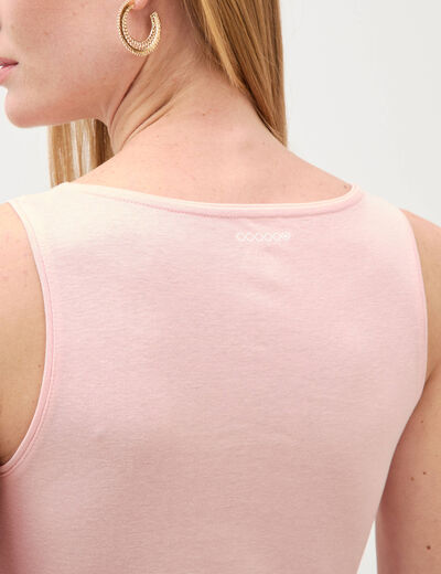 D&eacute;bardeur cintr&eacute; d&eacute;collet&eacute; sans manches rose clair femme