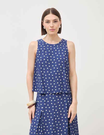 Top sans manches bleu marine femme