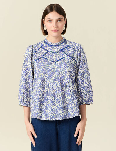 Blouse manches 3/4 blanc femme