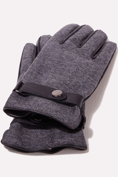 Gants en cuir noir homme