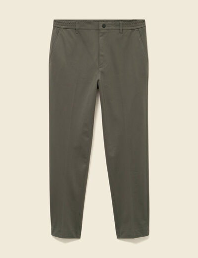 Pantalon chino stretch vert fonc&eacute; homme