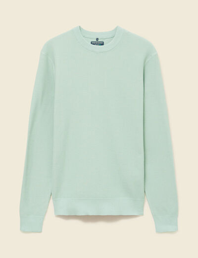 Pull fin col rond manches longues bleu gris homme