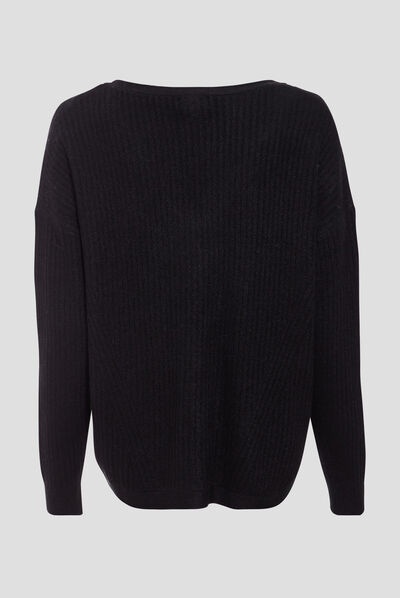 Pull éco-responsable noir femme