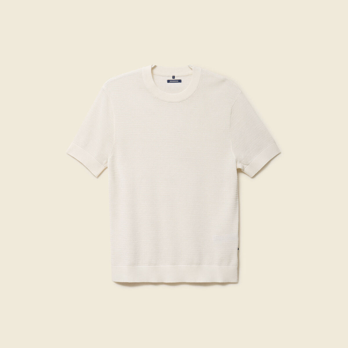 T-shirt en coton manches courtes ecru homme