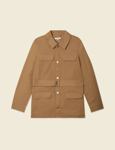 Veste saharienne cintrée vert kaki femme