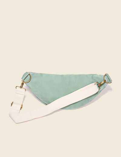 Sac banane en jean vert kaki femme