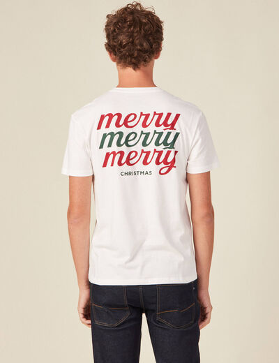T-shirt manches courtes ecru homme