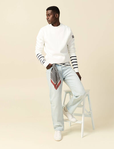Sweat manches longues ecru homme