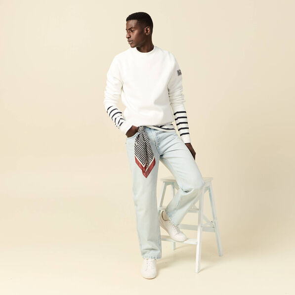 Sweat manches longues ecru homme