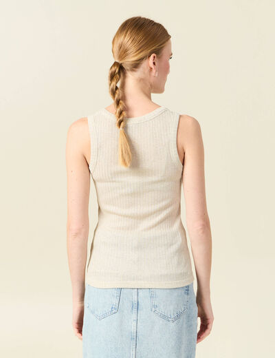 Débardeur sans manches beige femme