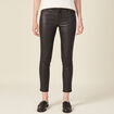 Pantalon skinny enduit push up denim noir enduit femme