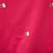 T-shirt droit col rond brod&eacute; en coton rouge clair femme