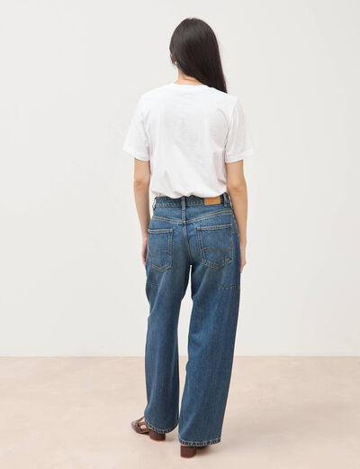 Jeans barrel taille standard bleu femme