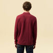 Polo manches longues en coton bordeaux homme