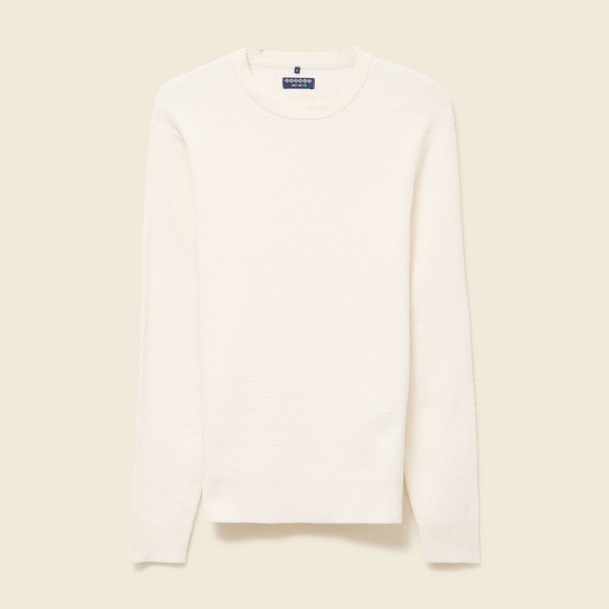 Pull droit manches longues ecru homme