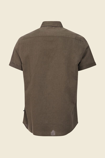 Chemise manches courtes taupe homme