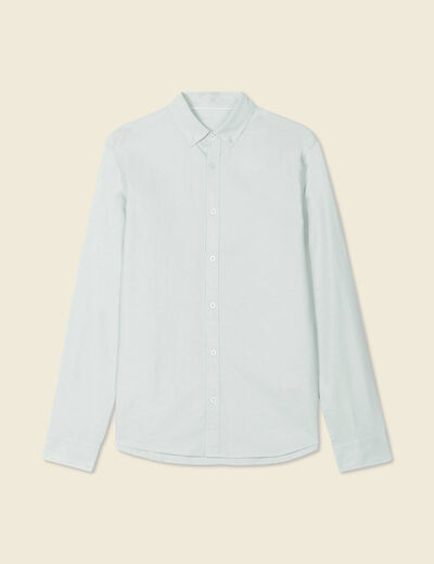 Chemise manches longues bleu gris homme