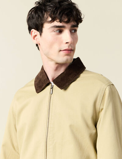 Blouson oversize court beige homme