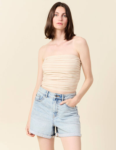 Bustier sans manches ecru femme