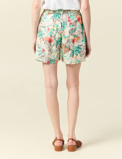 Short droite taille haute blanc femme