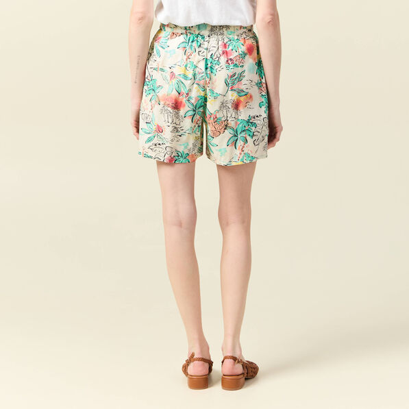short droite taille haute blanc femme Short droite taille haute blanc femme