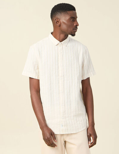 Chemise manches courtes ecru homme