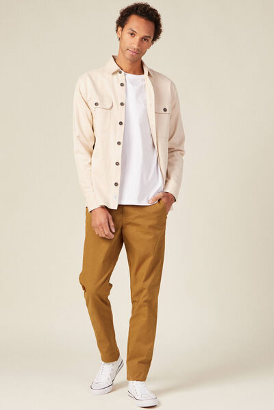 Pantalon slim Instinct chino marron homme