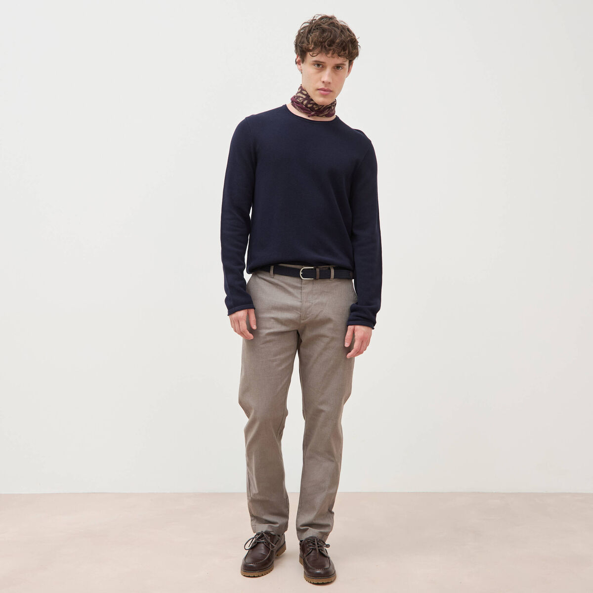 Pantalon chino straight taupe homme