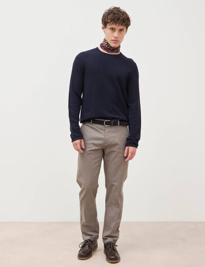 Pantalon chino straight taupe homme