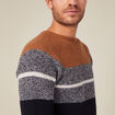Pull manches longues fabriqué en France marron homme