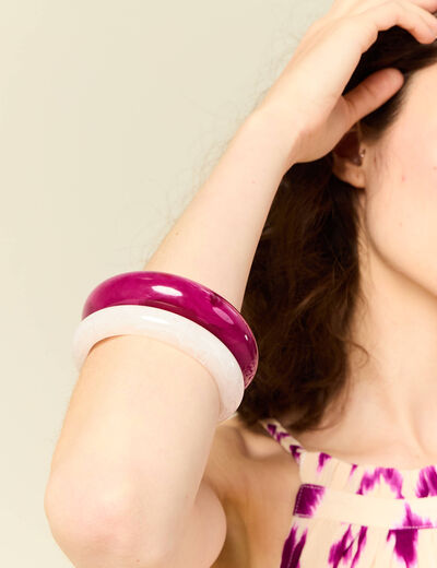 Lot 2 bracelets manchettes violet clair femme