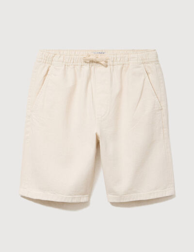Bermuda en coton ecru homme