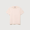 T-shirt ray&eacute; col rond manches courtes rose poudr&eacute;e homme