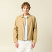 Blouson droit court en coton beige homme