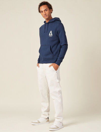 Sweat à capuche bleu marine homme