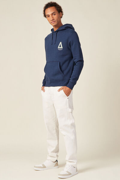 Sweat à capuche bleu marine homme