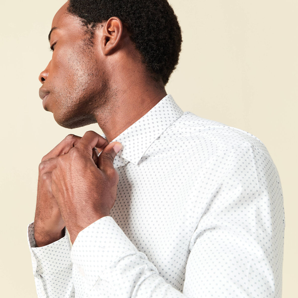 Chemise manches longues blanc homme