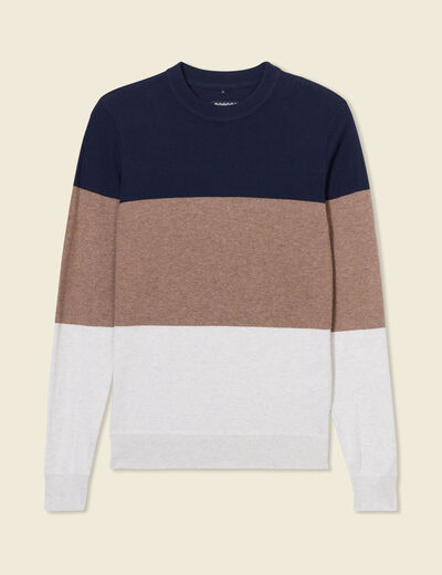 Pull manches longues beige homme